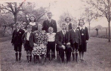 Oude foto van een grote familie